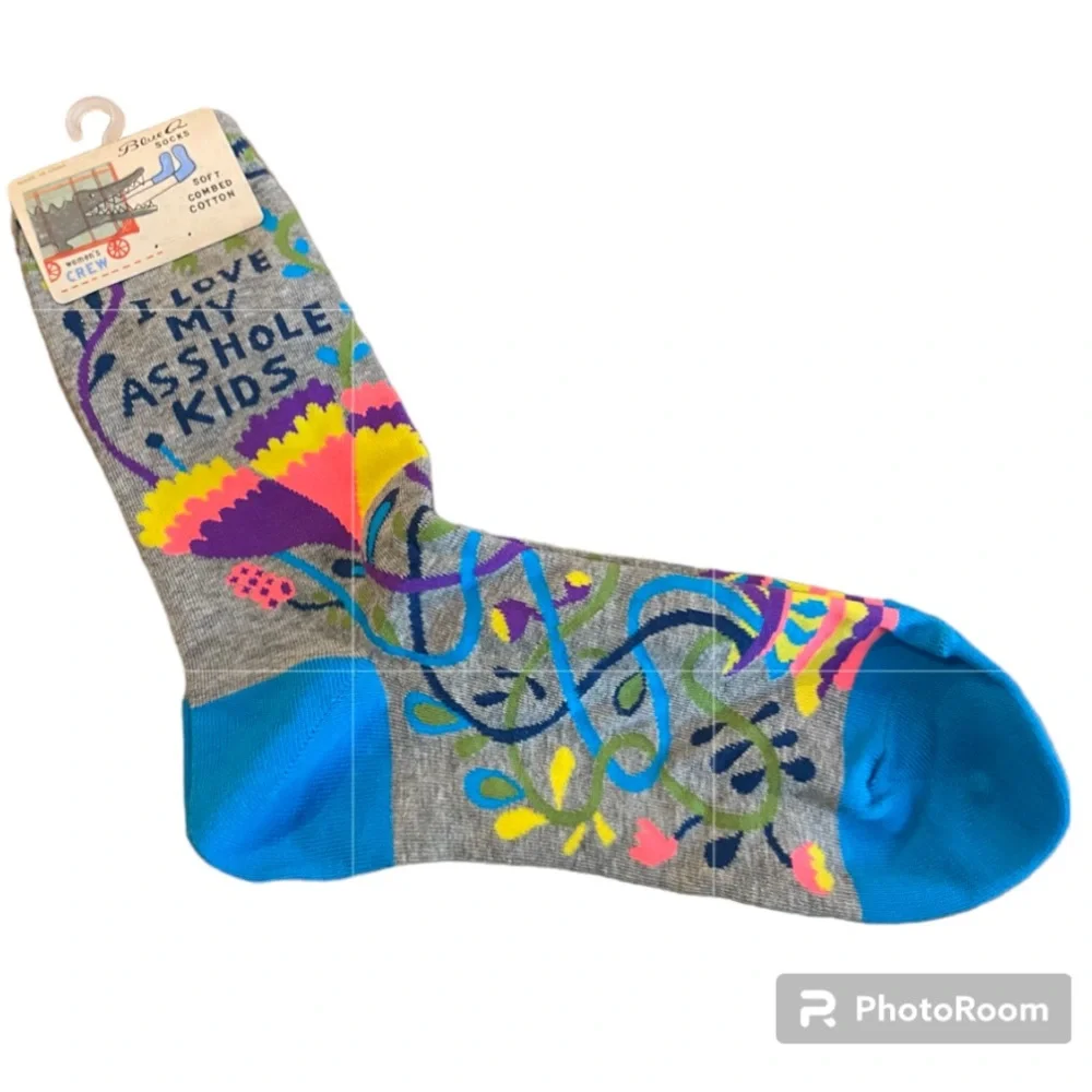 Blue Q Funny Socks I Love My A**hole Kids Women’s Mom Socks